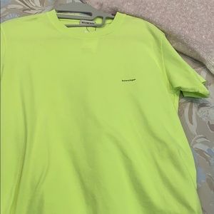 balenciaga neon green t shirt